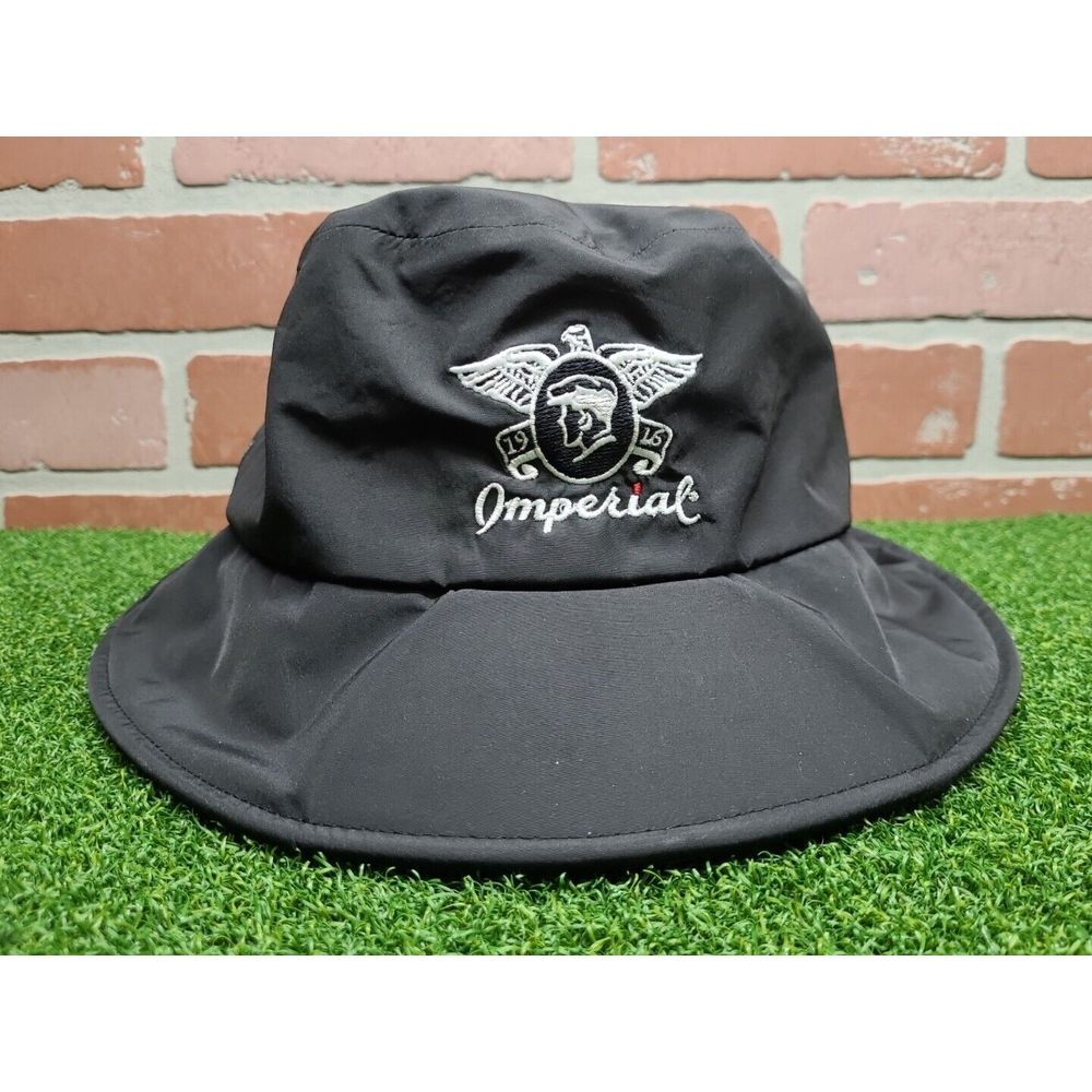 Imperial Bucket Hat Golf Size OSFA Logo BLACK ‎ RARE Style 1376